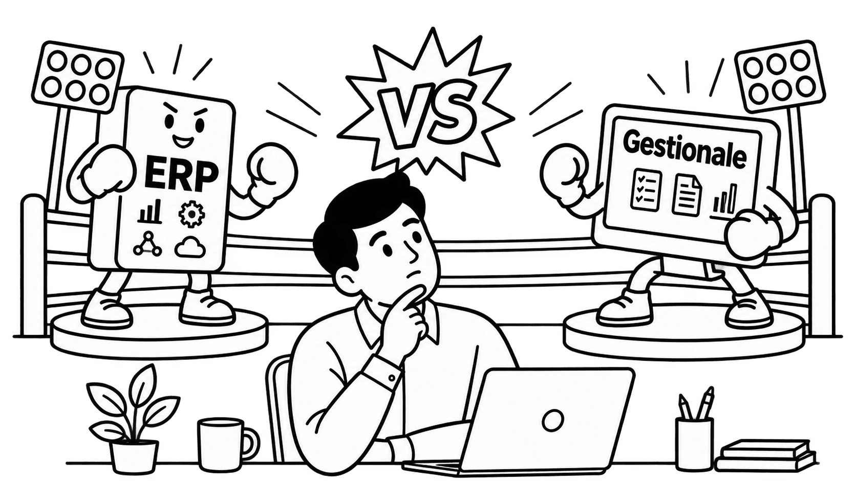 Design milinalista per far capire la differenza tra ERP e gestionale